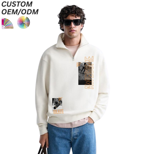 Sweat-shirt ras du cou pour homme, pull uni brodé, style minimaliste décontracté, mode urbaine, logo personnalisé, OEM ODM, vente en gros - Product Image 6