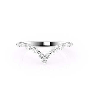 Bague de mariage en chevron avec diamants de laboratoire marquise et ronds, empilable, en forme de V, pour femme - Product Image 3