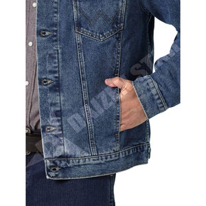 Men's Classic Denim Jacket Regular Fit Acid Wash <b>Light</b> Vintage Cotton Button Closure Casual Style Winter Wear - Product Image 4