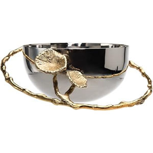 Bol de service en métal de qualité créative avec accent doré, style classique, bol décoratif, vaisselle pour événements à domicile, prix le plus bas - Product Image 1