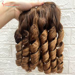 ¡Gran venta! 100% Extensiones de cabello vietnamita Cabello rizado hinchable de color al vapor Remy Listo para enviar En stock Sin enredos - Product Image 5