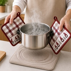 2026 Most Selling Christmas <b>Pot</b> <b>holder</b> With Printed Design Kitchen & Tabletop Usage 100% Cotton <b>Pot</b> <b>Holders</b>. - Product Image 1