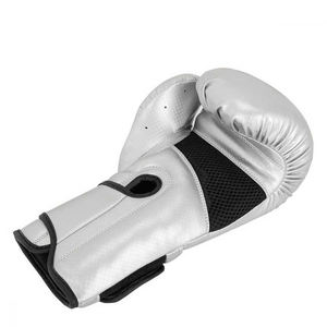 Guantes de Boxeo de Cuero Blanco con Cierre de Velcro, Transpirables, Unisex para Adultos - Product Image 4