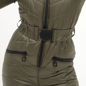 High Quality Women Luxury Elasticity Slim Fit One-piece Ski snow wear Suit Down Feather Warm Jumpsuit Outdoor <b>Waterproof</b> <b>sets</b> - Product Image 6