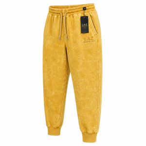 Pantalon de survêtement respirant à séchage rapide, nouvelle mode, qualité supérieure, pour homme, délavé à l'acide, décontracté, taille haute, couleur unie, 100% coton - Product Image 3