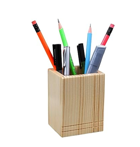 Wood Pen Pencil Holder for Office Desktop Pencil Cup Pot Office Supplies Organizer <b>Style</b> Handmade Modern Pen Holder - Product Image 5