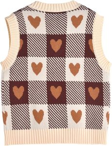 Suéter sin mangas con cuello en V, transpirable, para todas las estaciones, con botones y rayas, estilo universitario, para la moda de campus y urbana. - Product Image 5