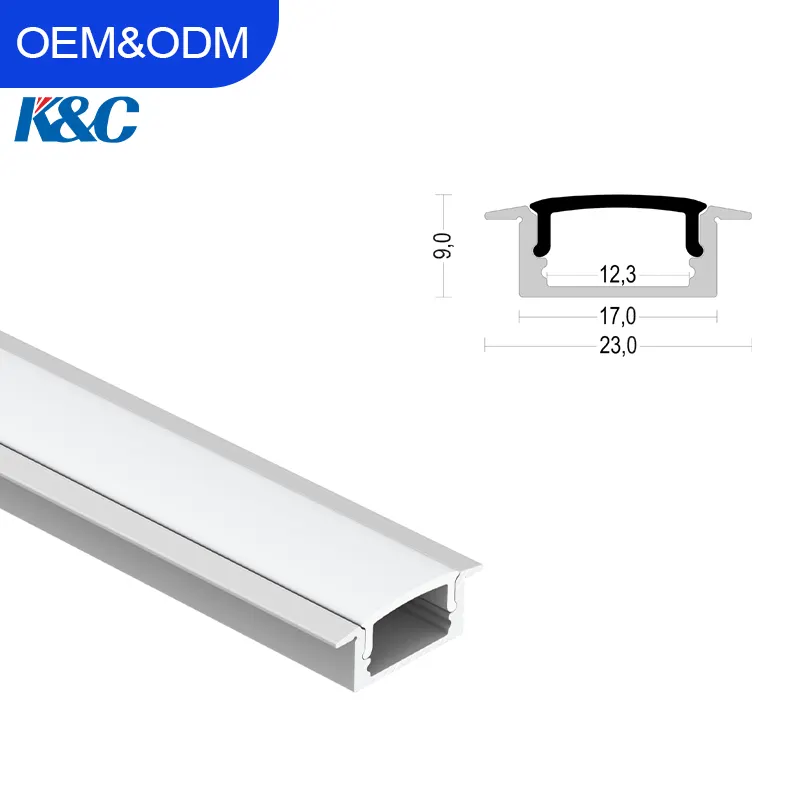 K16 Aluminiumprofil für LED-Leuchtenstreifen eingebautes Aluminium-Kanal-Diffusorlicht LED-Profil