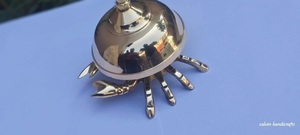 Gold-Plated <b>Brass</b> Crab Table <b>Bell</b> Decor | Antique Style Desk <b>Bell</b> for Home Decoration | Polished Metal Craft - Product Image 5