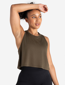 Camiseta sin mangas de algodón lisa para mujer, estilo casual, a la moda, para fitness, con cuello redondo y corte corto, al por mayor y personalizada - Product Image 4