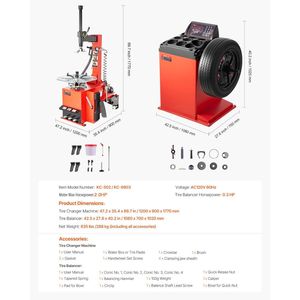 เครื่องเปลี่ยนยางไฟฟ้ามอเตอร์1.5แรงม้า18 \ "เครื่องปรับสมดุลอัตโนมัติทนทานแกนหมุนสำหรับรถซีดาน/รถ SUV/รถกระบะยางที่แม่นยำ - Product Image 6