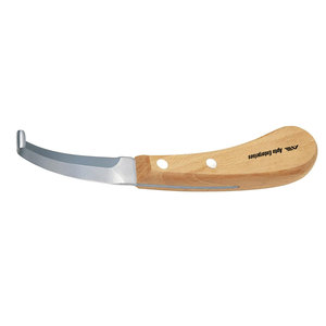 Double <b>Edge</b> Hoof Knife with Ergonomic Wooden Handle Medium Size Professional Farrier <b>Tool</b> for Precise Horse Hoof Trimming - Product Image 1