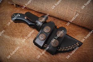 Couteau de chasse de luxe à lame fixe en damas forgé à la main, manche en os de chameau, personnalisable, vente en gros, OEM, pour la chasse, le camping, l'EDC, la survie - Product Image 6