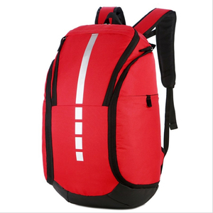 Sac à dos de sport en nylon noir, capacité 30-40L, avec bande réfléchissante pour activités de plein air - Product Image 4