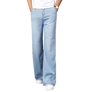 Jeans pour hommes respirants de haute qualité fabriqués en usine - Hiver, délavés, couleur unie, logo personnalisé imprimé, décontractés, 100% coton - Product Image 1