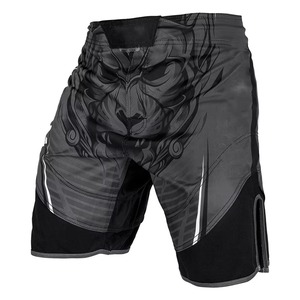 Shorts MMA pour hommes rouge et noir, impression par sublimation, séchage rapide, coupe classique, vêtements de sport - Product Image 1