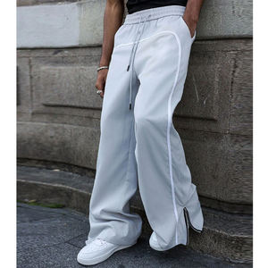 Nesta Sports Mens 350GSM Fleece Wide-Leg Pants Casual <b>Drawstring</b> <b>Trousers</b> with 3-Needle 5-Thread Cover Stitch and Contrast Color - Product Image 6