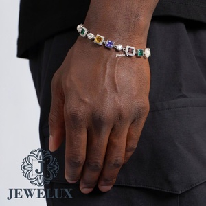 High Quality Moissanite Tennis <b>Bracelet</b> Real Diamond Look 18K Gold Plated <b>Adjustable</b> Chain <b>Bracelet</b> for Daily Wear at Best Price - Product Image 3