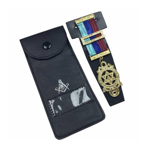 Masonic Regalia Breast Jewel Case Single Slot Jewel Case PU Leather & Genuine Masonic Jewel Case OEM Service - Product Image 1