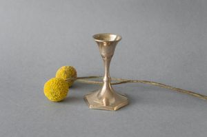 Shiny Silver Taper <b>Candle</b> Holder Traditional Table Centerpiece Decor Enduring Gracefulness - Product Image 5