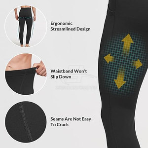 Leggings de sport pour homme, taille haute, sur mesure, en spandex/polyester, pour la mode et le fitness. - Product Image 4