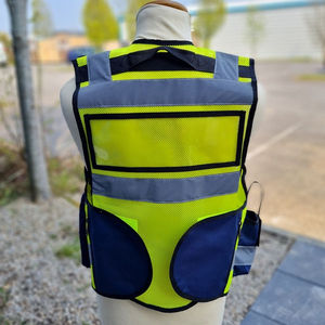 Wholesale Custom Logo Multi-Pocket Breathable Lightweight Adjustable Polyester Class 2 <b>LED</b> Flash Reflective Safety Vest - Product Image 5