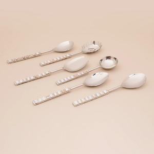 Elegante Juego de Cubiertos de Metal con Asa Incrustada, Acabado de Alto Brillo, Apto para Lavavajillas, Cubertería para Bodas - Product Image 3