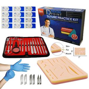 Kit Completo de Práctica de Sutura de Acero Inoxidable de Alta Calidad, Almohadilla de Piel de 3 Capas, Heridas Precortadas, 35 Piezas, para Estudiantes de Medicina Veterinaria - Product Image 1