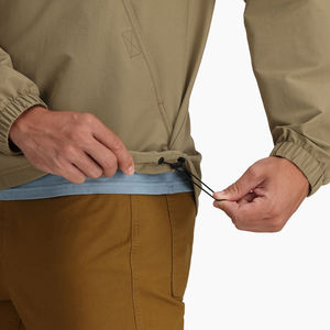 เสื้อแจ็คเก็ตผู้ชายผ้าไนลอนยืดหยุ่นแบบซิปครึ่งตัว แขนเสื้อแบบแร็กแลน มีกระเป๋าแบบจิงโจ้ สำหรับเดินป่า มีกระเป๋าที่อก - Product Image 6