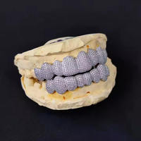Grillz dentaire Hip Hop en argent 925 plaqué, serti de moissanite taille brillant 5 carats au total VVS, micro-incrustation, bijoux pour homme à porter au quotidien