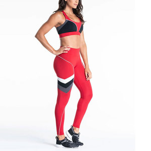 Nuevo Conjunto Deportivo de Yoga con Patrón Sólido al por Mayor, Ropa Deportiva para Mujer, Traje de 2 Piezas, Transpirable, de Secado Rápido, con Cuello en U - Product Image 1
