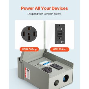 Panel Eléctrico Chnt RV de 20-50 Amperios, Tomacorriente Temporal para Sistemas RV - Product Image 4