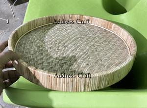 Cesta de Mimbre de Ratán Tejida a Mano de Primera Calidad con Asas, Cesta de Almacenamiento de Frutas, Verduras y Pan para Cocina, Bandeja para Alimentos - Product Image 3