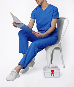 Uniformes Médicos de Verano al por Mayor, Uniformes de Hospital Unisex de Manga Corta, Nuevo Conjunto de Uniforme Médico en Diferentes Colores - Product Image 4