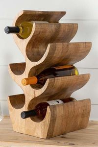 Porte-vin en bois, porte-vin de luxe, support à vin artisanal, présentoir à vin moderne, porte-bouteilles rustique, porte-bouteilles en bois - Product Image 6