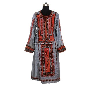 Real Embroidered Silk Afghani Style Dress Collection of Vintage Hand Embroidery Banjara Balochi Dresses Real <b>Old</b> Afghan Kuchi - Product Image 1
