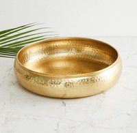 Vase rond en aluminium Art Déco pour fleurs, décoration de table de salon, fleurs flottantes, bougies chauffe-plat, marque Na, fabriqué en Inde