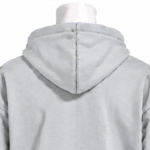 Sweat-shirt à capuche gris argenté avec bordure brodée, en molleton épais, avec ourlet et poignets décoratifs, poche kangourou, décontracté - Product Image 4