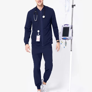 Uniforme médical 2026 pour infirmiers, bleu marine, blouses d'hôpital pour hommes, vestes d'infirmier à col montant - Product Image 4