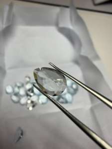 Aguamarina Natural, Corte Esmeralda en Forma de Pera, 7x9MM, Gema Facetada |   Piedra de Aguamarina Azul Suelta para Joyería y Venta al por Mayor - Product Image 4