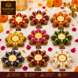 Support de bougie chauffe-plat indien fait main, très populaire, pour Diwali, mariage, temple, décoration intérieure, cadeau festif, souvenir, cadeau de pendaison de crémaillère - Product Image 5