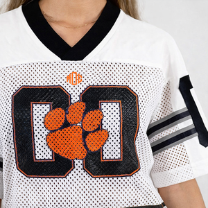 Proveedor de Camisetas de Fútbol Americano de Primera Calidad para Mujer, Personalizadas con Sublimación, Impresión Digital, Cuello en V, 100% Poliéster, Malla - Product Image 3