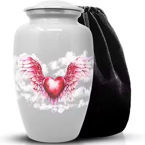 Urna Funeraria de Metal Marrón con Diseño de Águila y Sol para Cenizas de Adultos, Urna Funeraria Clásica con Tapa de Metal Sólido y Bolsa de Terciopelo Gratis - Product Image 5
