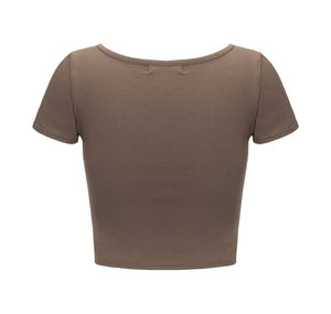 Camisa de Algodón Premium de Alta Calidad para Mujer, con Cuello de Lazo, Estampado Puff, Decoraciones de Cuentas y Letras, y Malla Perforada - Product Image 5