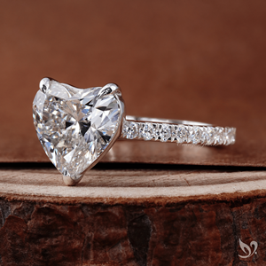 Bold Heart Shape Lab Grown Diamond <b>Ring</b> 3ct Cathedral Pave Engagement <b>Ring</b> IGI Certified 10K White Gold <b>Statement</b> <b>Ring</b> - Product Image 2