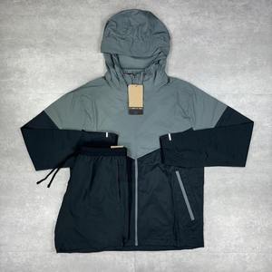 Wholesale Custom <b>Men's</b> Hooded Windbreaker Jacket Waterproof Lightweight Outdoor Sportswear Color Block <b>Coat</b> - Product Image 1