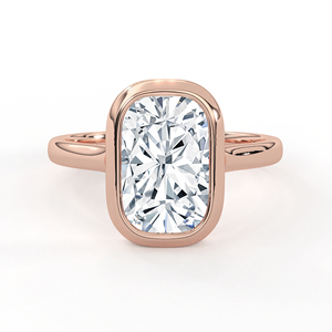 14K 18K Solid Gold 2.54CT <b>Cushion</b> Cut Lab Grown Diamond Engagement Ring Bezel Set Modern Solitaire Wedding Ring <b>Statement</b> Band - Product Image 2