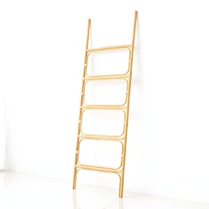 Decorative standing towel rack high quality rattan <b>ladder</b> cane <b>ladders</b> for hanging bath towels - Product Image 1