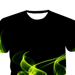 Nouveaux T-shirts d'été pour hommes, imprimés numériques, unis, à manches courtes, décontractés, respirants, tricotés, 220 grammes, coupe oversize - Product Image 4