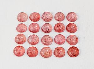 Cabalones de Cuarzo Rojo Fresa Natural AAA: Piedras Preciosas Redondas Facetadas de 8*8 mm 10*10 mm, 100% NATURALES para la Fabricación de Joyas - Product Image 4